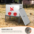LUIHER 40lb 6 Chicken Food Dispenser Ports Large Capacity Galvanized Metal Poultry Feeder with Legs and Lids - Reduces