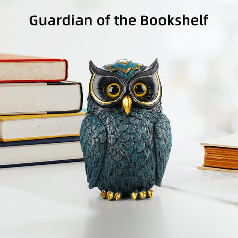 Buildopia Owl Figurine, Resin Animal Sculpture Statue for Home Decor, Bookshelf, Bedroom, Living Room, Office & Table