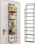 Fixwal Over The Door Hanging Pantry Organizer, 5-Shelf Room Organizer with Clear Plastic Pockets, Large Capacity for