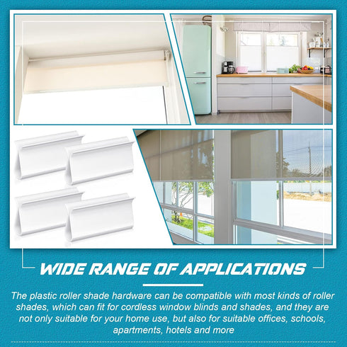 Roller Window Shades Pull for Blinds, Shade Grips Plastic Hem Grip Roller Shade Hardware for Home (White, 4 Pieces)