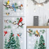Mfault 187 PCS Winter Birds Pine Tree Branch Window Clings, Xmas Red Cardinal Blue Chickadee Decor