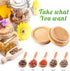 Set Fit(12 Pack) Yogurt Jar Lids Bamboo Wood with Silicone Sealing Rings Storage Canning Jar Bamboo Wide Mouth Oui Lids
