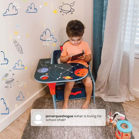 Delta Children Space Adventures Chair Desk with Storage Bin - Ideal for Arts & Crafts, Snack Time, Homeschooling