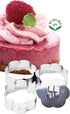 NEWLINE NY Stainless Steel Dessert Rings, 4 Pcs, Flower Shape Molded Appetizers, Salads, Pastries