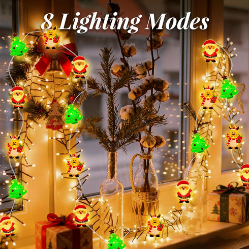 Lights,16 30 8 Christmas Mini String FT LED USB Plug in Powered and Battery Operated String Lights Lightsing Modes