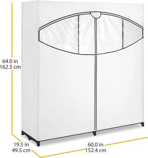 Whitmor Extra-Wide Clothes Closet, 60” with White Cover