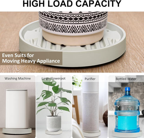 12Inch 4 2Pack Plant Caddy with Hidden Wheels, Rolling Plants Stand with Wheel, Invisible Casters, Indoor Plant Saucers