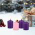 Mega Candles 4 pcs Unscented Christmas Advent Candles Set, Hand Poured Premium Wax, 15 Hours