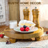 EOSAHR Farmhouse Round Wood Riser Wooden Tray Pedestal Stand for Bathroom Decor & Kitchen Sink Decorative Riser Display