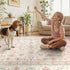 5x7, LIVEBOX Pink Area Rug Washable Living Room Rug, Pink Rugs for Bedroom Girls, Non Slip Vintage Floral Area Rugs