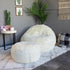 Air Candy 200 lb Mongolian Faux Fur Inflatable Ottoman Plush Footrest & Extra Seat for Dorm, Bedroom & Vanity Portable