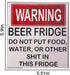 Funny Beer Fridge Stickers, Hilarious Warning Magnet Sign for Home Bar Decorations, DO NOT Put Food or Water