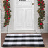 Buffalo Plaid Rug 2'x3' - Black and White Check Cotton Hand-Woven Outdoor Door Mat for Entryway