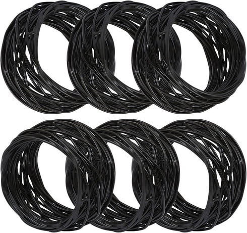Handmade Round Black Mesh Napkin Rings Holder - Set of 6 for Dining Table Parties Everyday
