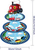 3-Tier Lide Road Train Cardboard Cupcake Stand - Birthday Party Supplies, Round Dessert Cake Tower for Train Theme Baby