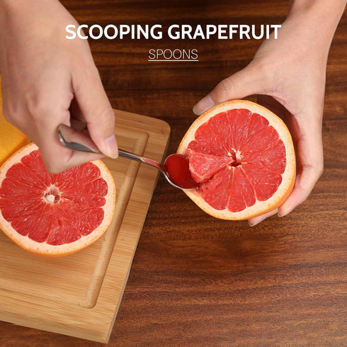 Hiware 4-piece Grapefruit Spoons and Knife, 18/8 Stainless Steel