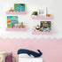 Set 4, AELS Scalloped Nursery Bookshelf, of Picture Ledge Shelf for Wall Decor, Woven Natural Fibre Floating Shelves