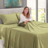 Nestl Bed Linen Set - Queen, 4 Piece Microfiber in Sage Green, Deep Pocket, Soft Premium