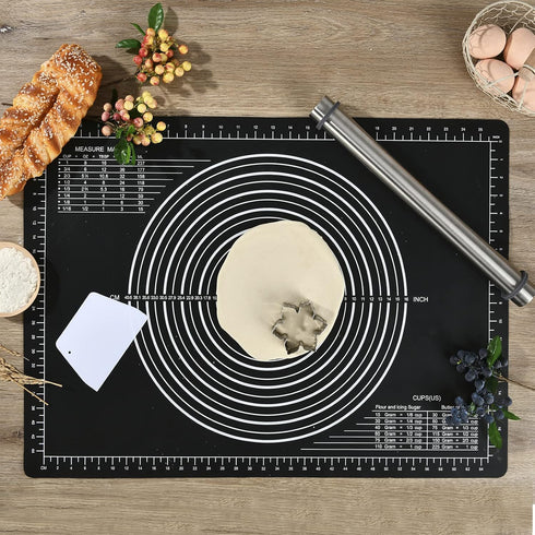 Extra Large Non-slip Silicone Pastry Mat 28'' x 20'' - Non Stick Baking Mat for Dough Rolling and Kneading