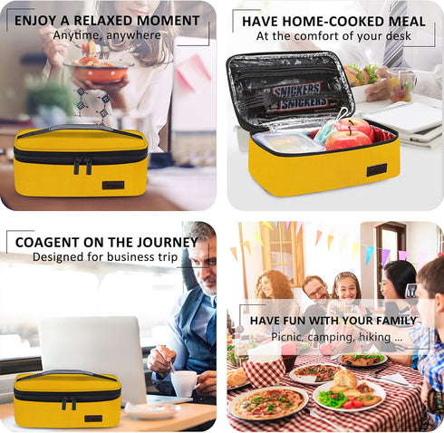 Gloppie Mini Lunch Box, Kids Lunch Bag, CPC Certified Insulated Reusable Sandwich Containers, Yellow