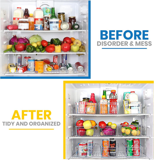 Utopia Home Fridge Organizer Bins, Set of 8 Clear Storage Bins for Refrigerator, Pantry Organization and Storage