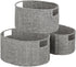 Vagusicc Set of 3 Wicker Storage Baskets - Hand-woven Round Large Baskets for Organizing, Grey Storage Decor