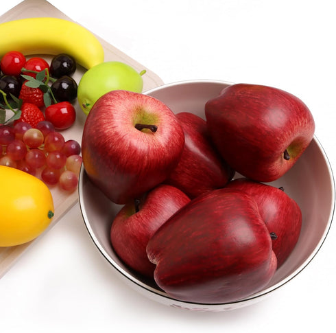 caiyjhao 6PCS Simulation Apple Fake Fruit for Home Decoration Lifelike Fake Apple Kitchen Table Fruit Party Christmas