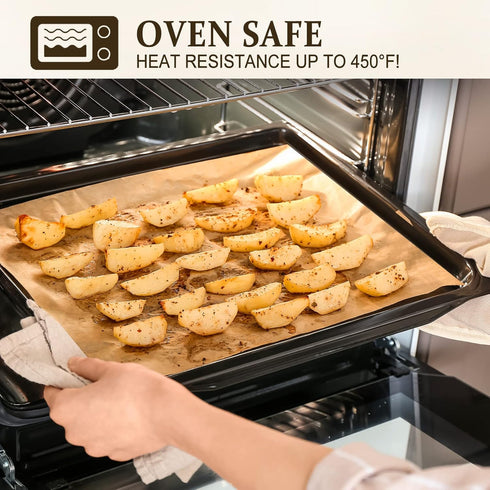 VITEVER Parchment Paper Sheets, Unbleached Precut Baking Sheets 12 x 16 IN, Non-Stick for Baking, Grilling, 50 Count