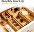 SMIRLY 5-Piece Bamboo Kitchen Drawer Organizer Set for Multi-use Storage Box for Utensils and More
