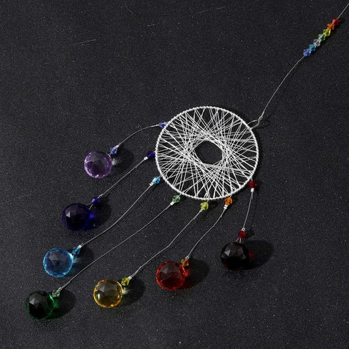 Colorful Crystals Sun Catcher Hanging Suncatchers Chandelier Lamps Light Pendant Prisms Hanging Ornament for Home