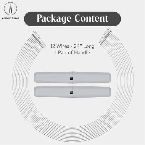 12 24" 1 ANDUSTRIAL Stainless Steel Cheese Cutting Replacement Wires For Soft and Hard Cheese - Easy to Use and Clean