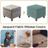 uxcell Ottomen Cover Square, Jacquard Ottomen Slipcover with Elastic Bottom, Stretchable Footrest Stool Covers