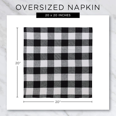 DII Checkered Napkin Set, 100% Cotton, Machine Washable, 20x20, Yellow, 6 Piece