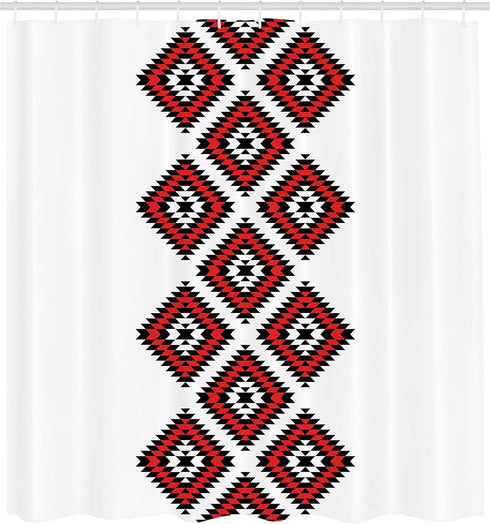 Ambesonne Tribal Shower Curtain, 69" W x 70" L, Native Design American Style Bathroom Decor Set