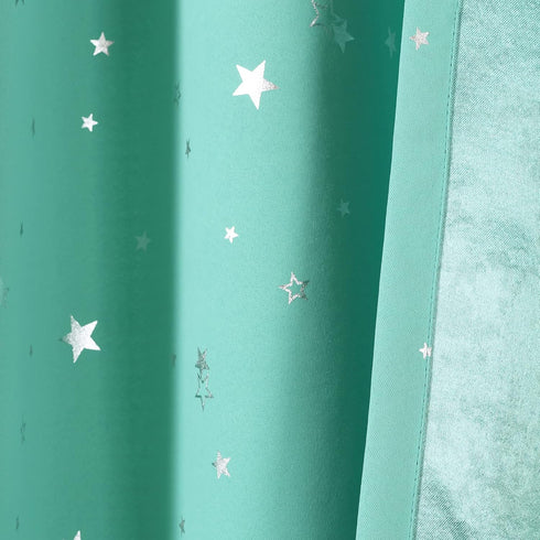 52" 84" Lush Decor Star Blackout Window Curtain Panels Pair W x L Turquoise - Blackout Curtains for Bedroom - Blue