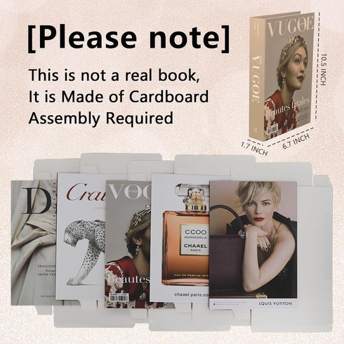 Aiwellkay 5 PCS Decorative Books for Home Decor, Beauty Fake Books for Decoration, Coffee Table Decor, Aesthetic Shelf