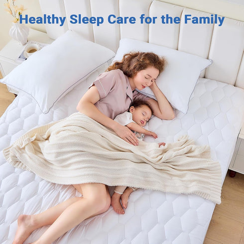 2 Pack 100% 6"-21", MUXHOMO Full Size Mattress Protector, Waterproof Quilted Mattress Cover Full Size Bed, Noiseless