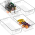Simple Houseware 4 Pcs Clear Bin Storage Organizer, 8'' Tall, 15" x 8" x 3.75".