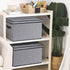Fabric Storage Boxes, Medium Gray, 3 Pack, 15 x 9.8 x 8.3 Inch Baskets with Lids, Handles, Decorative Linen Organizers