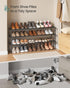3-Tier 20-24 11.8 46.1 21.7 Inches, ULSA033B01 SONGMICS Shoe Rack, Shoe Organizer, Metal Storage Shelf, Upright
