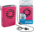 O2COOL Battery Powered Deluxe Necklace Fan for Personal Cooling, Adjustable Lanyard (Pink)