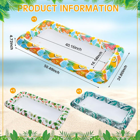 Yousoontic 3 Pcs Tiki Inflatable Serving Hawai Inflatable Serving Bar Tropical Style Food Drink Containers Salad Ice Tray BBQ Picnic Pool Buffet Luau Cooler for Summer Pool Favors Luau Tiki Party by Yousoontic