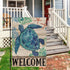Welcome Sea Turtle Garden Flag 12x18 Inch, Double Sided Burlap Welcome Summer Rustic Coastal Yard Decoration