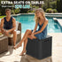 30 YITAHOME Gallon Outdoor Storage Box, Small Water Resistant Resin Deck Box, Indoor Outdoor Lockable Rattan Storage