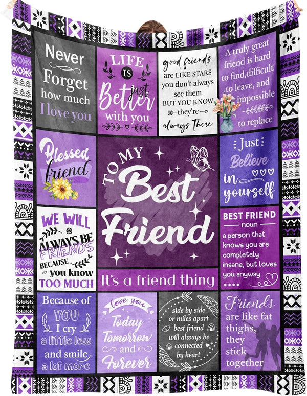 Best Friend Blanket Gifts, Best Friend Birthday Gifts for Women - Friendship