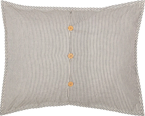 VHC Brands Hatteras Seersucker Blue Ticking Stripe Standard Sham, 21x27