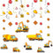 16Pcs Construction Theme Party Hanging Decorations Swirl Set with Trucks, Traffic Cone