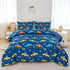 Set 3 Set Sets ZRNBAST Cartoon Car Kids Comforter Full Pieces Construction Bedding for Boys Deep Blue Trucks Bedding