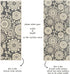 Custom Size Grey Floral Medallion Rubber Backed Non-Slip Hallway Stair Runner Rug, 22 inch Wide