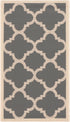2' 3'7", (CY6243-246) SAFAVIEH Washable Rug Outdoor Courtyard Collection - x Grey & Beige, Non-Shedding & Easy